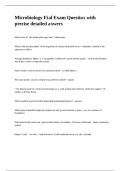 Microbiology Final Exam Questions with precise detailed answers