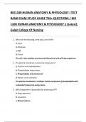 BIO1100 HUMAN ANATOMY & PHYSIOLOGY I TEST  BANK EXAM STUDY GUIDE 750&plus; QUESTIONS &sol; BIO  1100 HUMAN ANATOMY & PHYSIOLOGY 1 &lpar;Latest&rpar;&colon;  Galen College Of Nursing