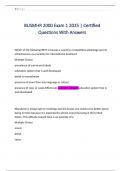 BUSMHR 2000 Exam 1 2025 &vert; Certified Questions With Answers 