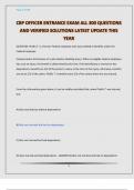 CBP OFFICER ENTRANCE EXAM ALL 300 QUESTIONS AND VERIFIED SOLUTIONS LATEST UPDATE THIS YEAR
