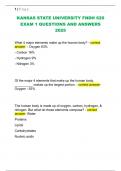 KANSAS STATE UNIVERSITY FNDH 620  EXAM 1 QUESTIONS AND ANSWERS  2025 
