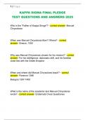 KAPPA SIGMA FINAL PLEDGE  TEST QUESTIONS AND ANSWERS 2025