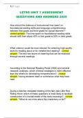 LETRS UNIT 7 ASSESSMENT  QUESTIONS AND ANSWERS 2025 