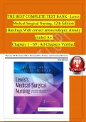 EXAM&excl;&excl;EXAM&excl;&excl;EXAM&excl;&excl;&comma;&comma;&comma;&comma;&comma;THE BEST COMPLETE TEST BANK - Lewis Medical Surgical Nursing&comma; 12th Edition &lpar;Harding&rpar;&comma;With correct answers&quiz already graded A&plus;  Chapters 1 - 69 &vert; All Chapters Verified&comma;COMPILED BY DESCOHPALMAH&period;