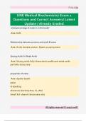UNE Medical Biochemistry Exam 1  Questions and Correct Answers&sol; Latest  Update &sol; Already Graded