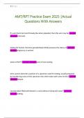 AMT&sol;RPT Practice Exam 2025 &vert;Actual Questions With Answers