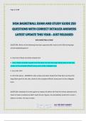 IHSA BASKETBALL EXAM AND STUDY GUIDE 250 QUESTIONS WITH CORRECT DETAILED ANSWERS LATEST UPDATE THIS YEAR - JUST RELEASED