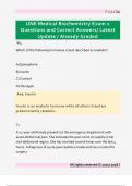 UNE Medical Biochemistry Exam 1  Questions and Correct Answers&sol; Latest  Update &sol; Already Graded