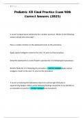 Pediatric ATI Final Practice Exam With Correct Answers &lpar;2025&rpar;