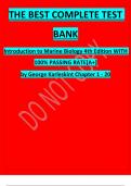 EXAM&excl;&excl;&excl;EXAM&excl;&excl;&excl;EXAM&excl;&excl;&excl;&comma;&comma;&comma;THE BEST COMPLETE TEST  BANK  Introduction to Marine Biology 4th Edition WITH  100&percnt; PASSING RATE&lbrack;A&plus;&rsqb;  by George Karleskint Chapter 1 - 20 &comma;COMPILED BY DESCOH PALMAH&period;