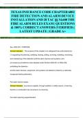 TEXAS INSURANCE CODE CHAPTER 6002  FIRE DETECTIONANDALARM DEVICE  INSTALLATIONAND 28TAC &sect;&sect; 34&period;600THE  FIREALARM RULES EXAM &vert; QUESTIONS  & 100&percnt;CORRECTANSWERS &lpar;VERIFIED&rpar; &vert;  LATEST UPDATE &vert; GRADE A&plus;