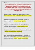NC BAIL BONDS FINAL EXAM AND PRACTICE EXAM  QUESTIONS CURRENTLY TESTING COMPLETE  QUESTIONS WITH DETAILED VERIFIED ANSWERS  &lpar;100&percnt; CORRECT ANSWERS&rpar; &sol;ALREADY GRADED A&plus;&sol;  LATEST EXAM&excl;&excl;&excl; 
