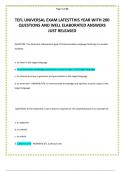 TEFL UNIVERSAL EXAM LATESTTHIS YEAR WITH 200 QUESTIONS AND WELL ELABORATED ANSWERS JUST RELEASED 
