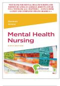 TEST BANK FOR MENTAL HEALTH NURSING 6TH  EDITION BY LINDA M&period; GORMAN&comma; ROBYNN ANWAR  FULL TESTBANK ALL CHAPTERS 1 &ndash; 22 INCLUDED&vert;&vert;  LATEST AND COMPLETE UPDATE GRADED A &plus; 