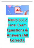 NURS 6512 Final Exam Questions & Answers (All Correct) 2025/2026