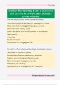 Medical Biochemistry Exam 1 Questions  and Correct Answers&sol; Latest Update &sol;  Already Graded 