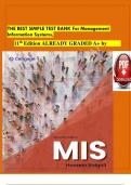 EXAM&excl;&excl;&excl;EXAM&excl;&excl;&excl;EXAM&excl;&excl;&excl; THE NEW COMPLETE&SIMPLE TEST BANK For Management Information Systems&comma;    11 th Edition ALREADY GRADED A&plus; by Hossein Bidgoli&comma; Chapters 1 - 14&comma;compiled by descoh palmah&period;