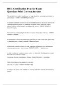 HUC Certification Practice Exam Questions With Correct Answers