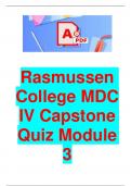 Rasmussen College MDC IV Capstone Quiz Module 3 Study Guide 2025&sol;2026