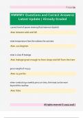 HMMWV Questions and Correct Answers&sol;  Latest Update &sol; Already Graded 