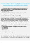 Psychiatric Technician Pharmacology &ndash; Board Exam Review Questions and Revised Answers &ndash; Rated 100&percnt; Correct &lpar;A&plus; Graded&rpar;
