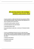 ATI Learning System Gerontology &colon;questions and answers sheet