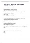 FAST Exam questions with verified answers passed