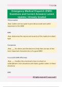Emergency Medical Dispatch &lpar;EMD&rpar;  Questions and Correct Answers&sol; Latest  Update &sol; Already Graded