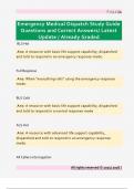Emergency Medical Dispatch Study Guide  Questions and Correct Answers&sol; Latest  Update &sol; Already Graded