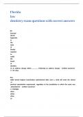 Florida law dentistry exam questions with correct answers