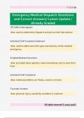 Emergency Medical Dispatch Questions  and Correct Answers&sol; Latest Update &sol;  Already Graded 