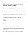 Film Music Exam Two questions with verified answers to pass