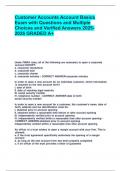 Customer Accounts Account Basics Exam with Questions and Multiple Choices and Verified Answers 2025