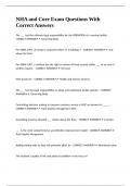 NHA and Core Exam Questions With Correct Answers
