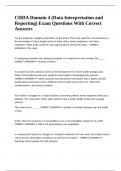 CHDA Domain 4 &lpar;Data Interpretation and Reporting&rpar; Exam Questions With Correct Answers