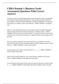 CHDA Domain 1 &lpar;Business Needs Assessment&rpar; Questions With Correct Answers