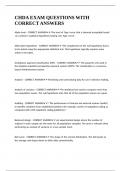 CHDA EXAM QUESTIONS WITH CORRECT ANSWERS&period;