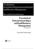 Test Bank for Essentials of Entrepreneurship and Small Business Management&comma; 10th Edition by Norman M&period; Scarborough