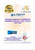 EDS4803  Assignment 2 &lpar;COMPLETE ANSWERS&rpar; Semester 1 2025 - DUE 25 JULY 2025&semi;100&percnt; trusted &comma;comprehensive and complete reliable solution with clear explanation