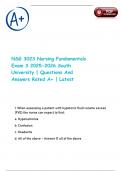 NSG 3023 Nursing Fundamentals Exam 3 2025-2026 South University &vert; Questions And Answers Rated A&plus; &vert; Latest  
