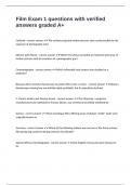 Film Exam 1 questions with verified answers graded A&plus;