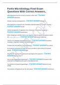 Fortis Microbiology Final Exam Questions With Correct Answers&comma;&period;
