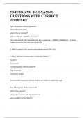 NURSING NU 455 EXAM -1 QUESTIONS WITH CORRECT ANSWERS&period;