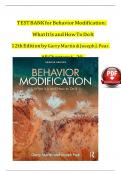 Test Bank for Behavior Modification&colon; What It Is and How To Do It &lpar;12th Edition&rpar; by Garry Martin & Joseph Pear