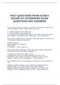 PAST QUESTIONS FROM ACHE'S BOARD OF GOVERNORS EXAM QUESTIONS AND ANSWERS