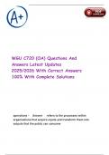 WGU C720 &lpar;OA&rpar; Questions And Answers Latest Updates 2025&sol;2026 With Correct Answers 100&percnt; With Complete Solutions