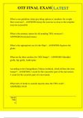 OTF FINAL EXAM QUESTIONS AND ANSWERS 2025