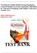 Public Health Nursing &lpar;10th Edition&comma; Stanhope & Lancaster&rpar; &ndash; Complete Test Bank Q&A &lpar;2025 NCLEX-Aligned