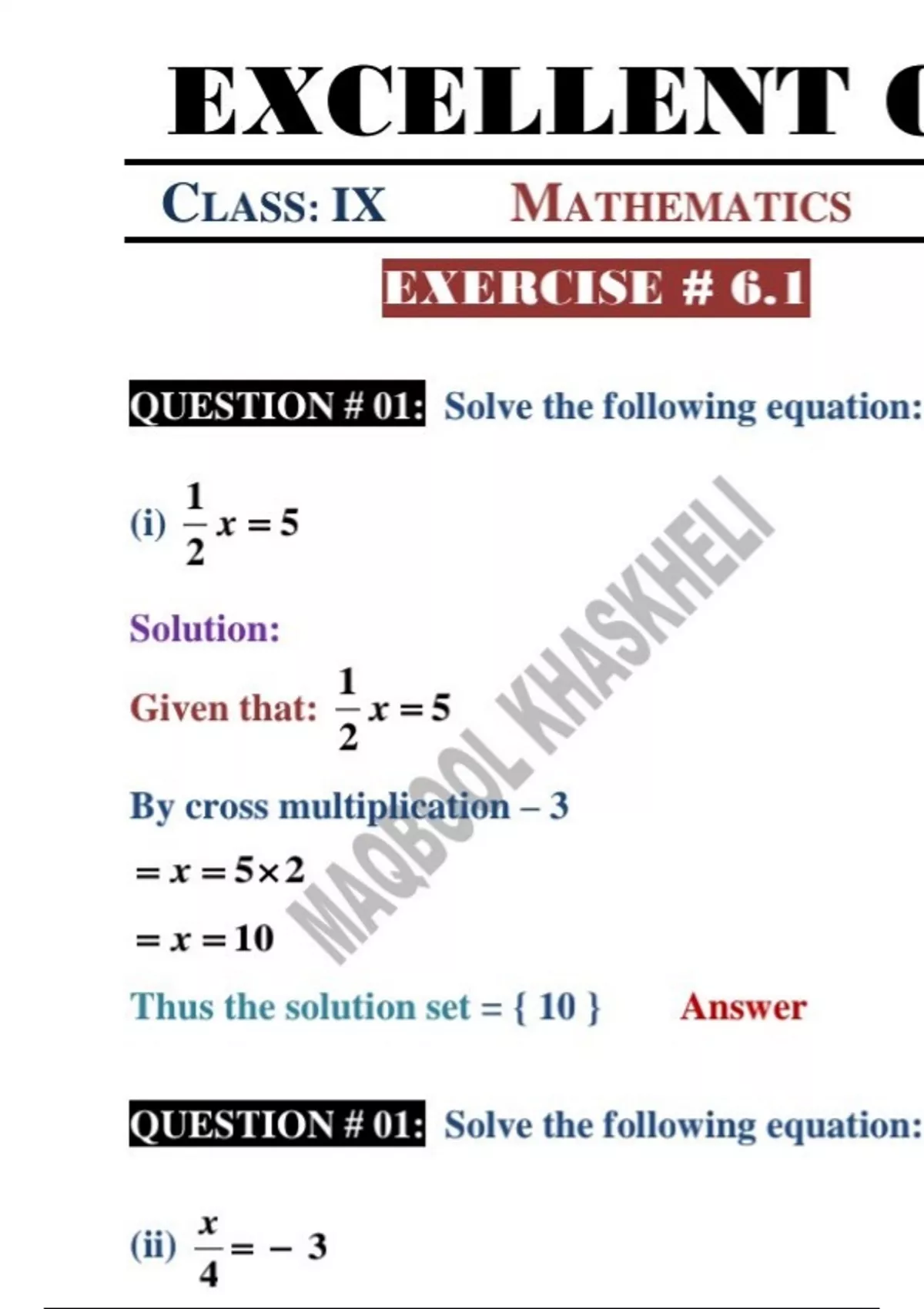 Class 9, Most Hardest topic Linear equations questions with solutions ...