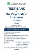 The Psychiatric Interview 4th Edition - Test Bank by James M&period; Carlat
